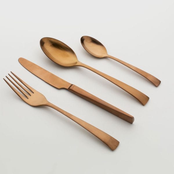 cuberteria antracita cobre mate 24 piezas Cubertería Dalper Antracita titanium cobre mate 24 piezas