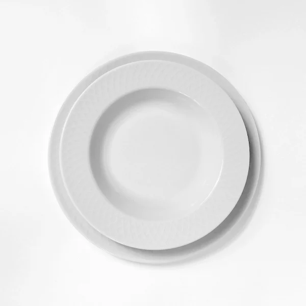 Plato llano y plato hondo Báltico Blanco Pontesa