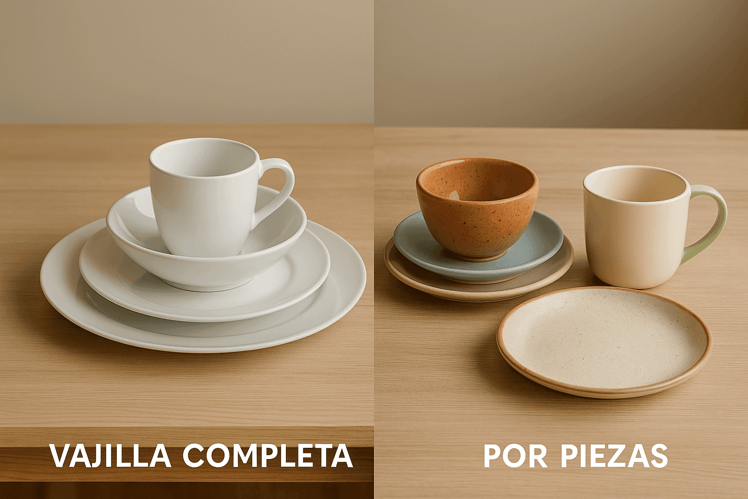 Vajilla completa vs vajilla por piezas