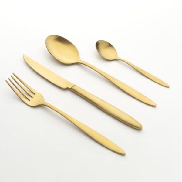 cuberteria acero inoxidable oro