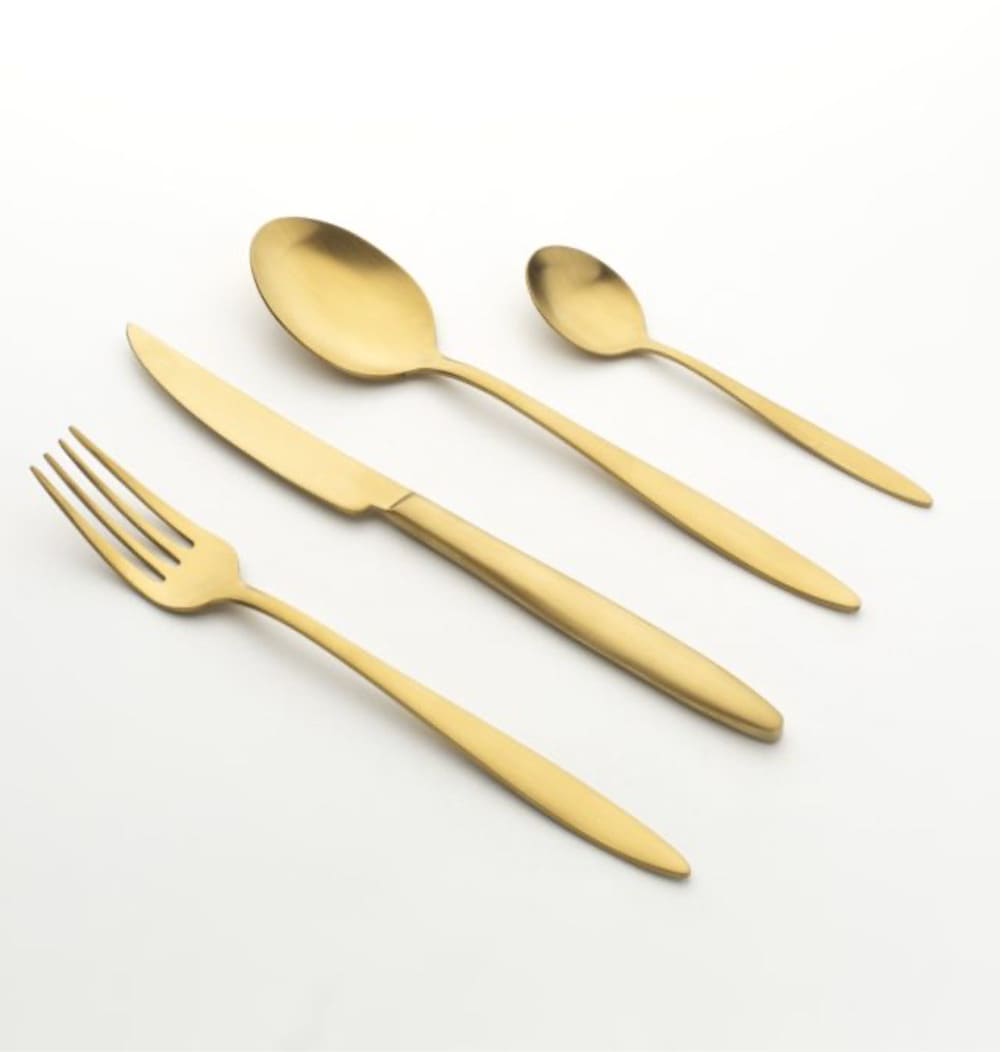 zafiro titanium oro mate menaxe tienda cuberteria baja cuberteria acero inoxidable oro